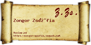 Zongor Zsófia névjegykártya