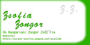 zsofia zongor business card